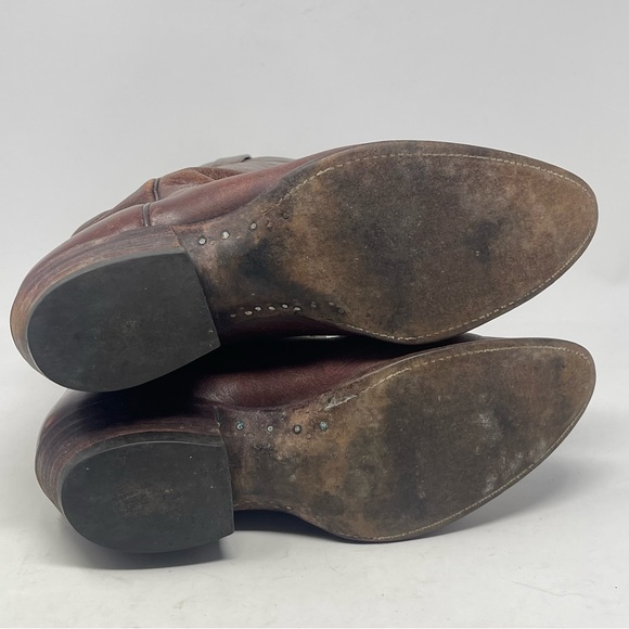 J Chisholm Cowboy Western Boots Mens 9 D Brown Leather Handcrafted Style 911 - Picture 14 of 16